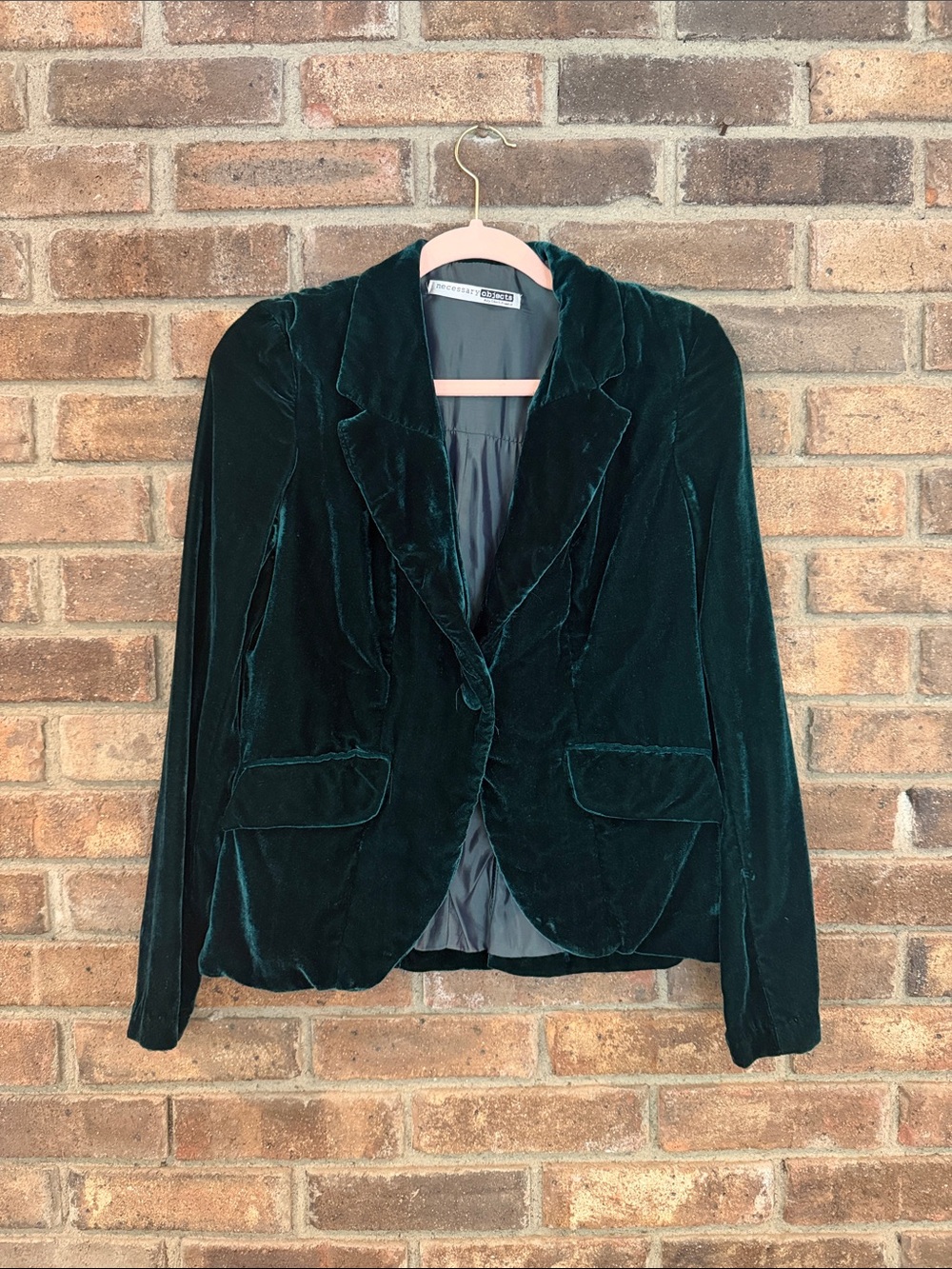 Necessary Objects Emerald Green Velvet Blazer